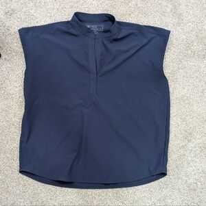 Figs Rafaella Sleeveless Navy Women's Scrub Top Shirt Size Medium Oversized